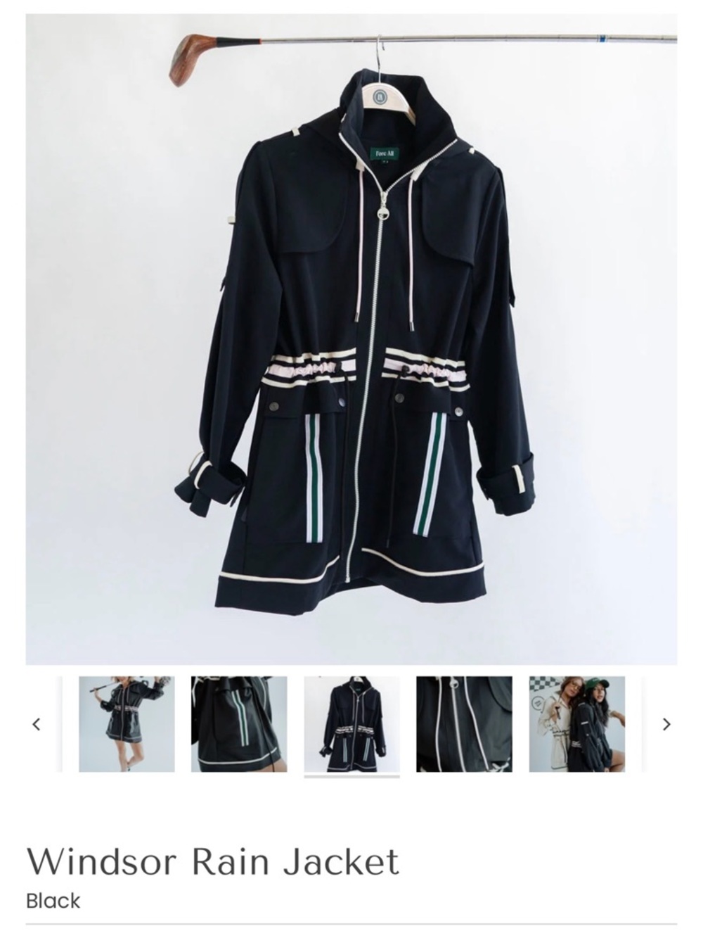 Fore All Windsor Rain Jacket Black Size Large - Picture 13 of 15